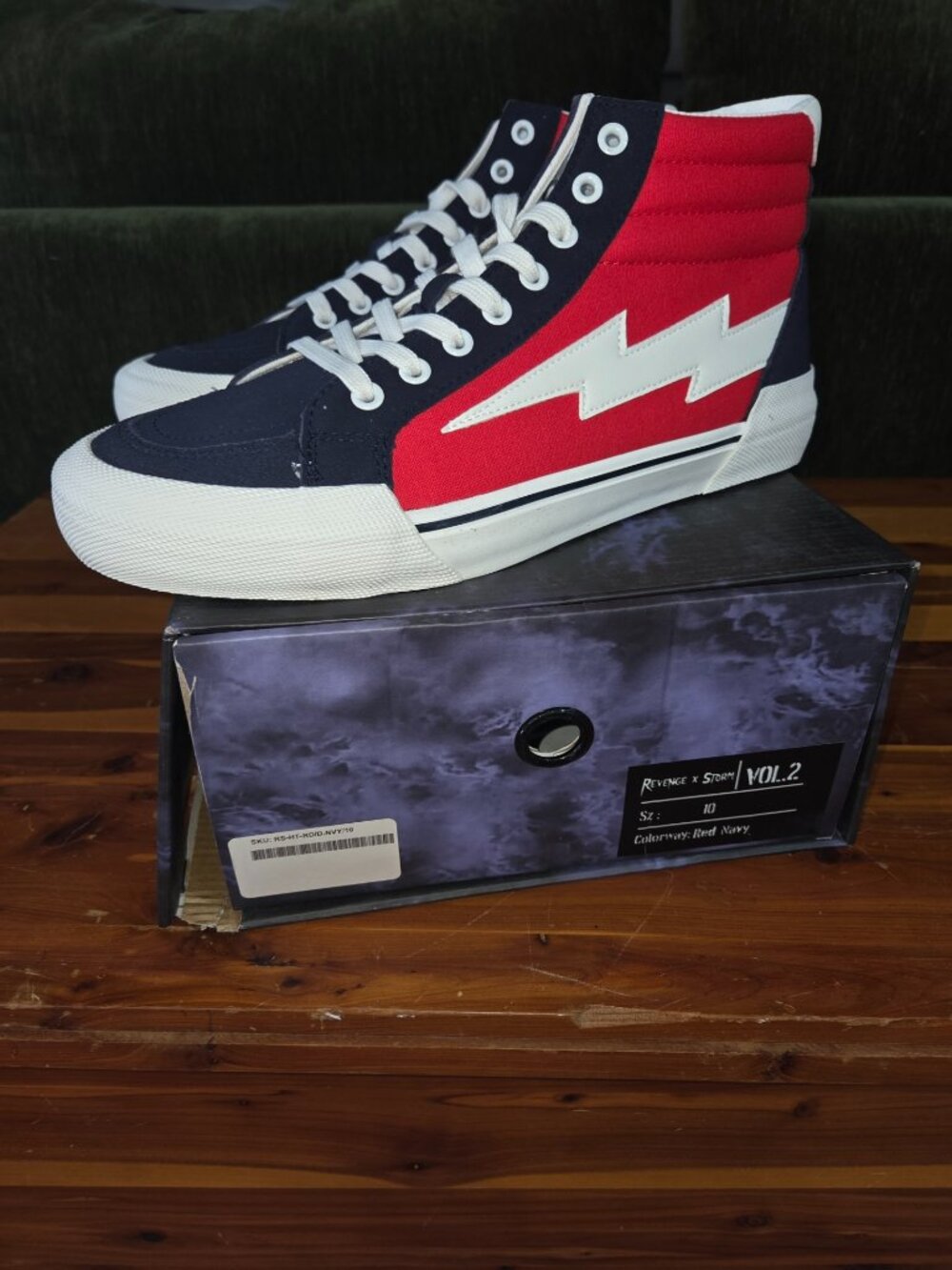 Revenge x Storm Vol. 2 Red Navy High Top Sneakers Men's 10 Rare NIB